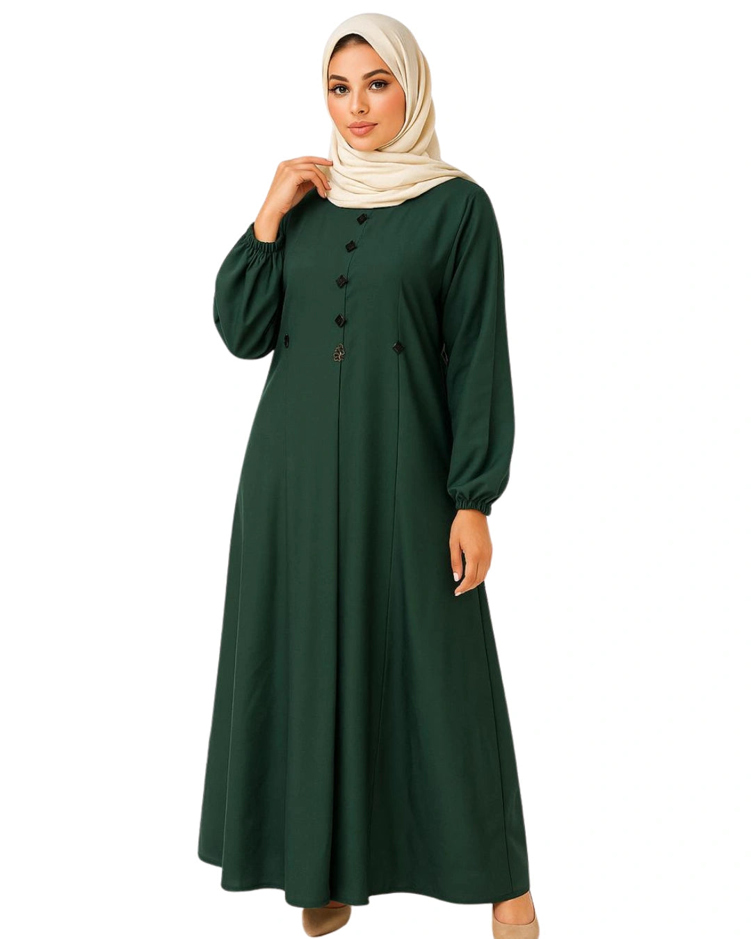 Teal A-Line Embellished Abaya