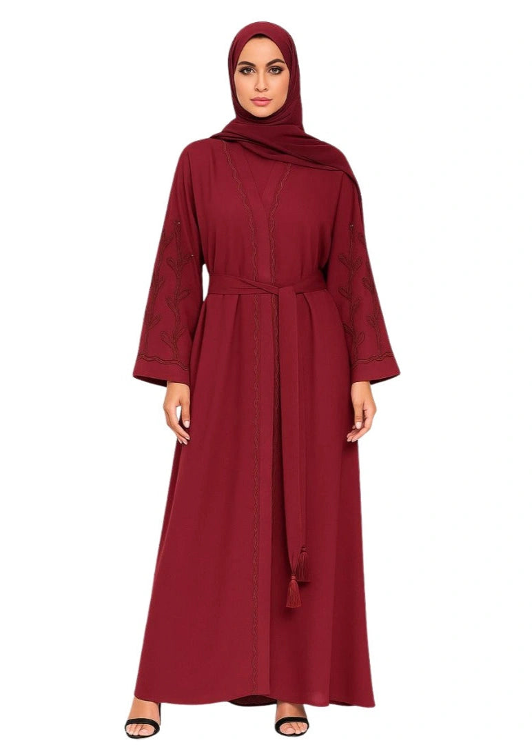 Premium Designer Abaya-Red