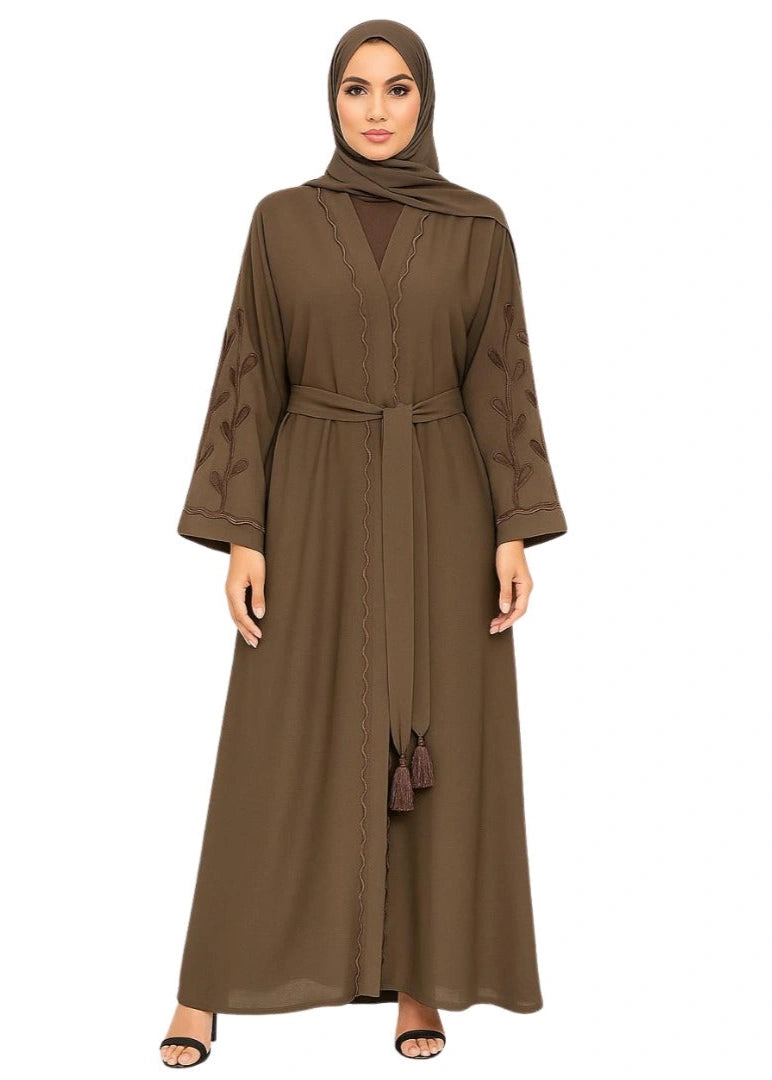 Premium Designer Abaya- Brown