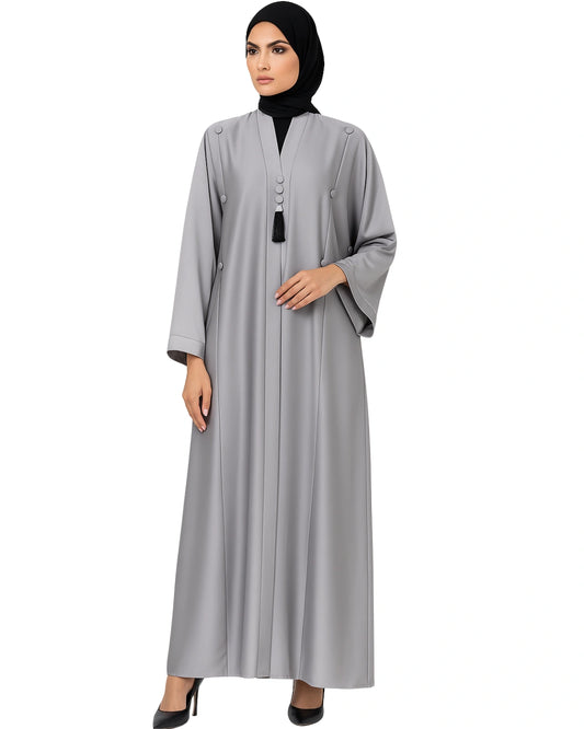 Gray-Soft Luxe Abaya