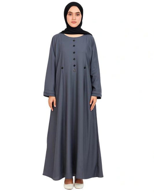 Gray-line embellished abaya