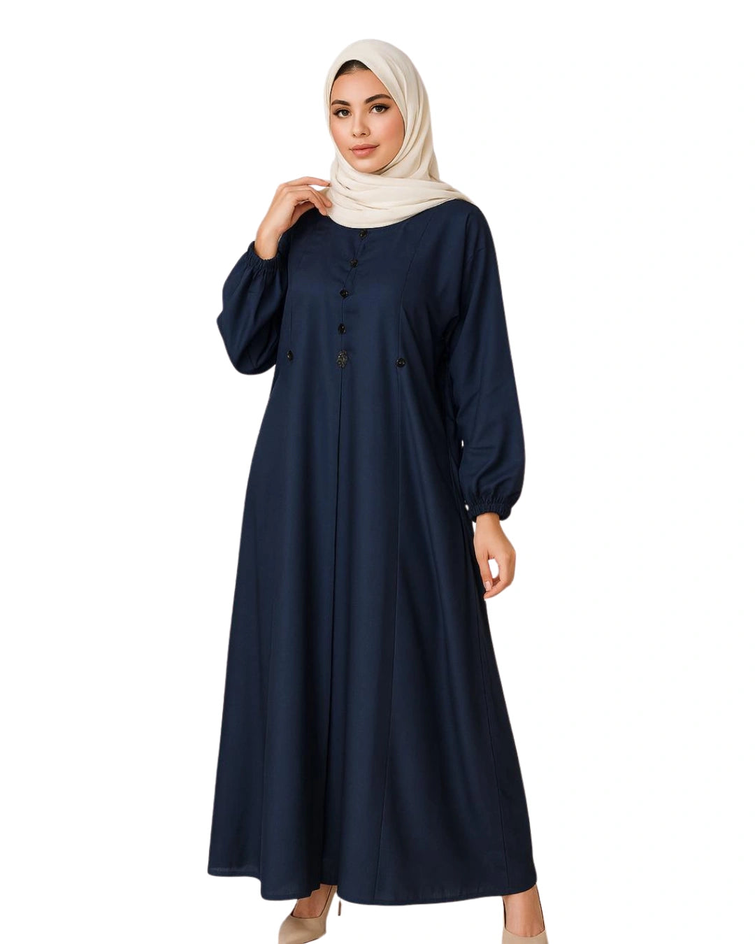 Blue A-Line Embellished Abaya