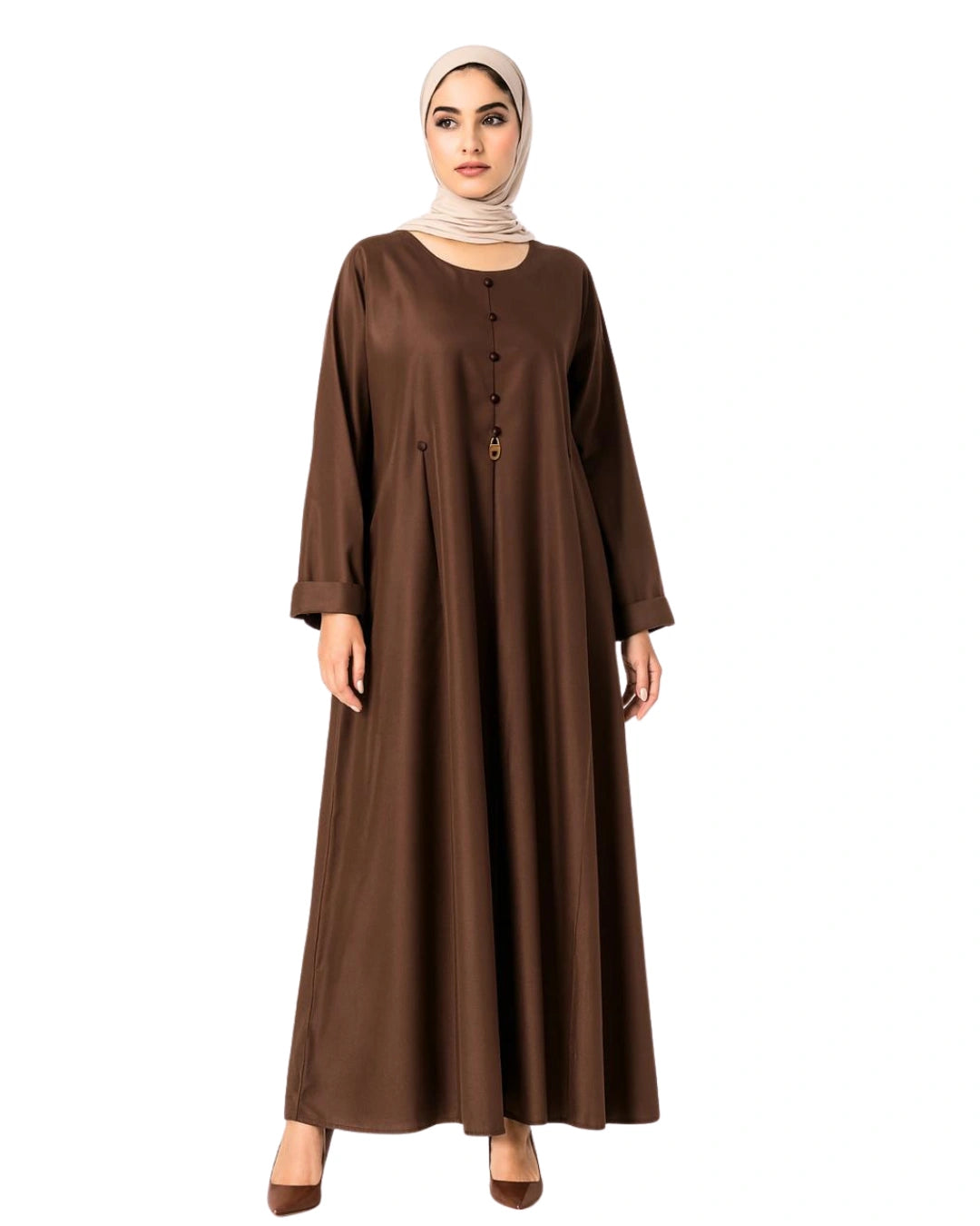 Brown-line embellished abaya
