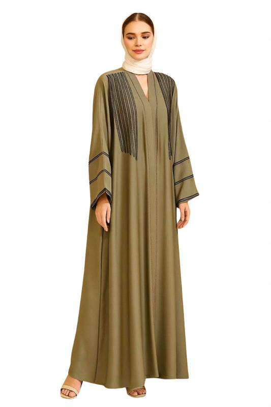 “Royal Reverie: Skin-Couture Abaya in Premium Saudi Zoom”