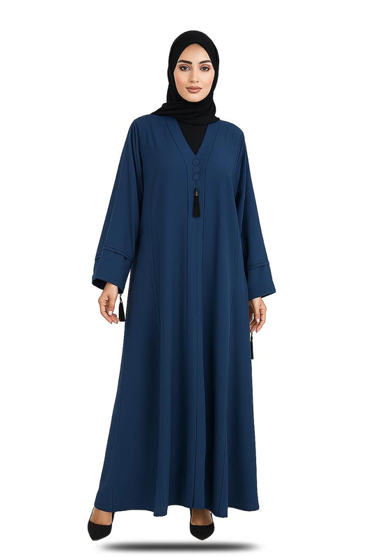 Zoom plated Abaya-Blue