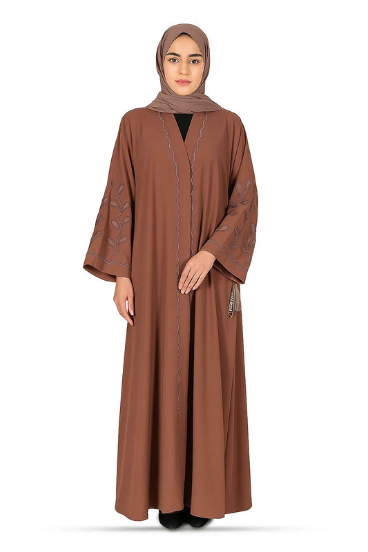 Premium Designer Abaya-Warm Brown