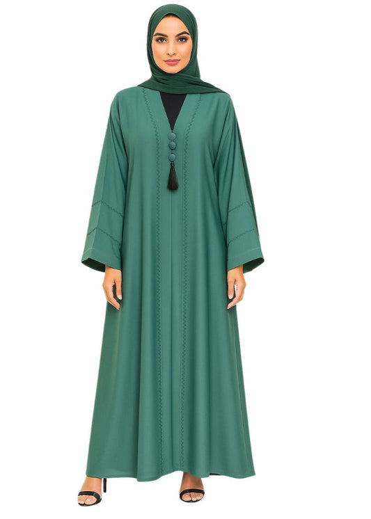 Zoom Plated Abaya-Green