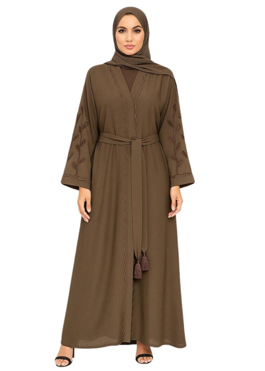 Premium Designer Abaya- Brown