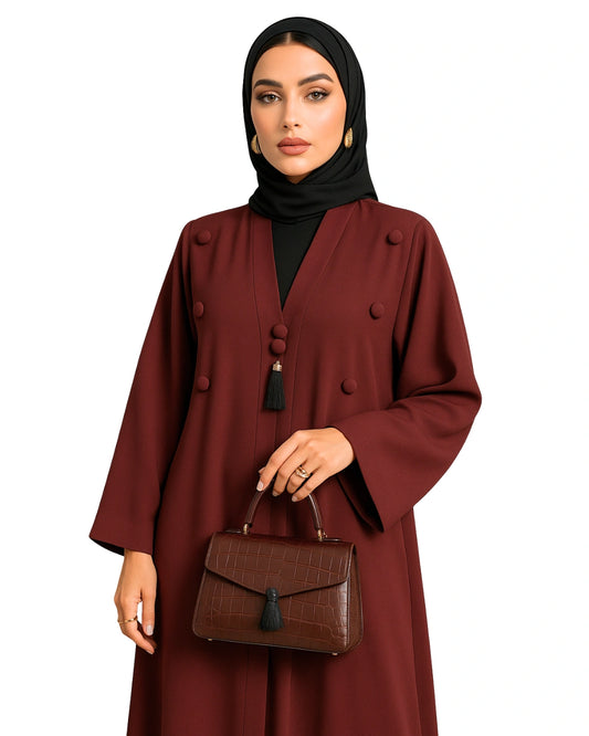 Red-Soft Luxe Abaya